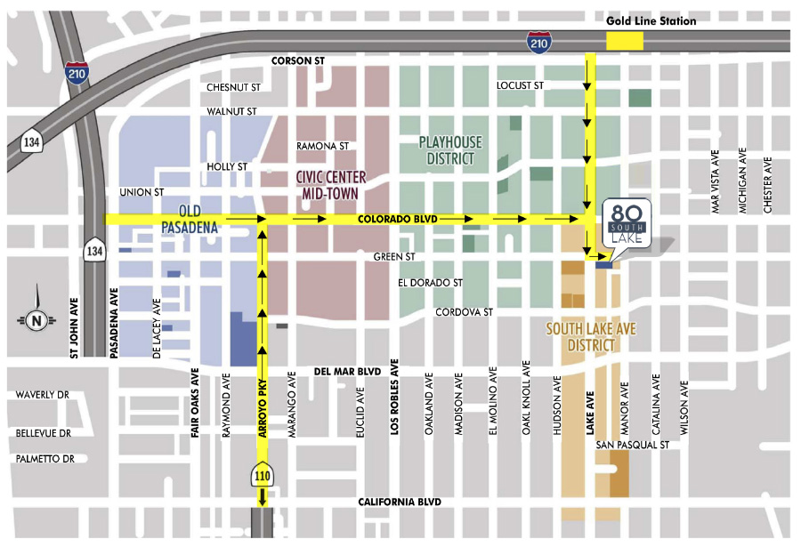 80 South Lake Area Map